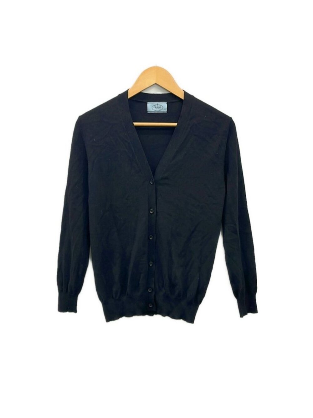 Prada Cardigan 38 Black Long Sleeve